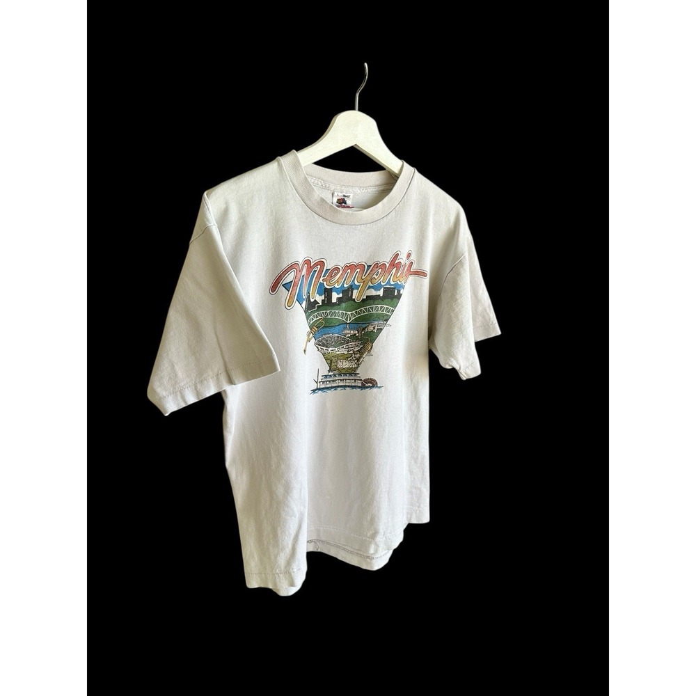 Vintage‎ Memphis T-Shirt 90's Single Stitch Grey Distressed
